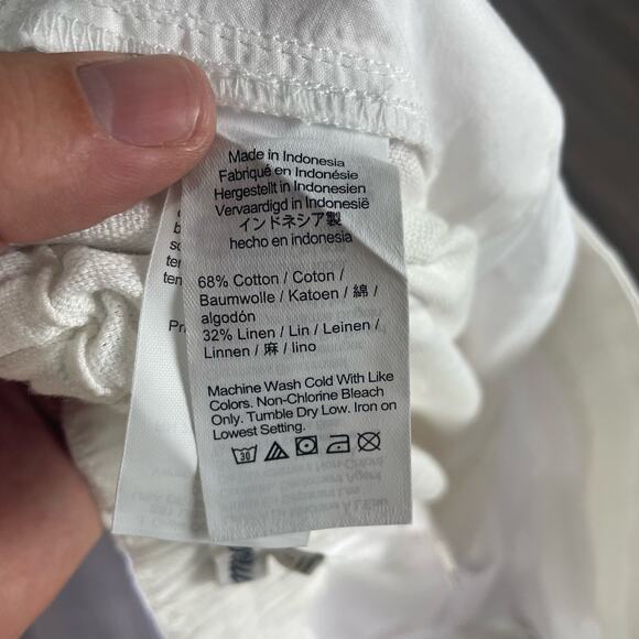 Madewell Pull On Straight Crop Cotton Linen Pants US Women's 2 New - Picture 5 of 7